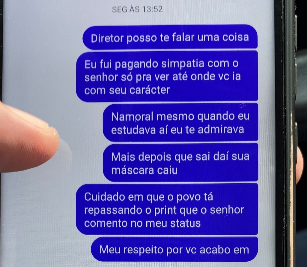 Mensagens do celular da v&iacute;tima - Foto: Reprodu&ccedil;&atilde;o/Jornal da Nova